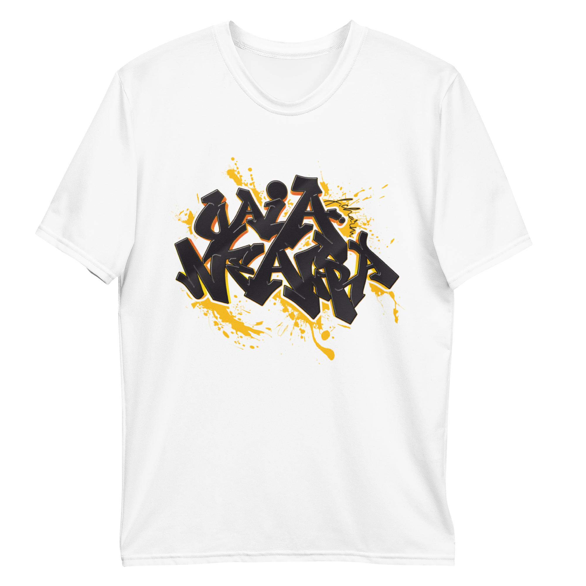 Tricou Alb - Graffiti Yellow